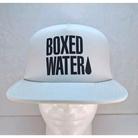Boxed Water Hat Snapback White Adjustable Hat Adult Size Hat White Cap - Picture 1 of 8